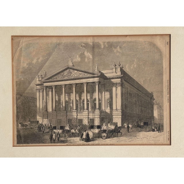 1858 "Royal Italian Opera House" Woodcut Print by William Henry Prior, Framed - 4