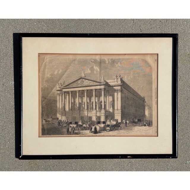 1858 "Royal Italian Opera House" Woodcut Print by William Henry Prior, Framed - 5