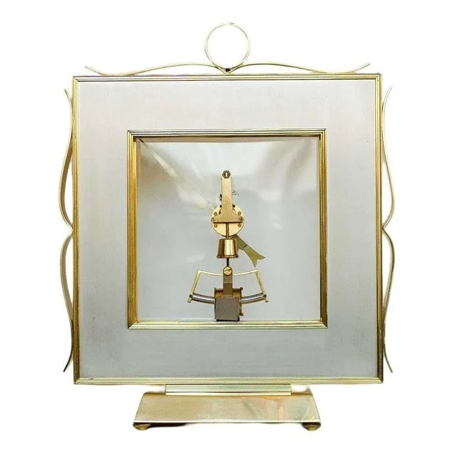 German Mid-Century Brass Mantel Clock by Kieninger & Obergfell - 4