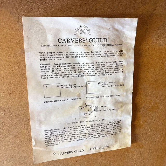 48" MCM Style Gilt Wood Starburst Mirror by Carol Canner for Carvers Guild - 11