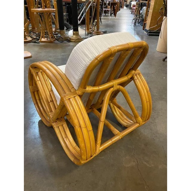 Restored Child Size 3-Strand Round Full Pretzel Rattan Sofa & Lounge Chair - 7