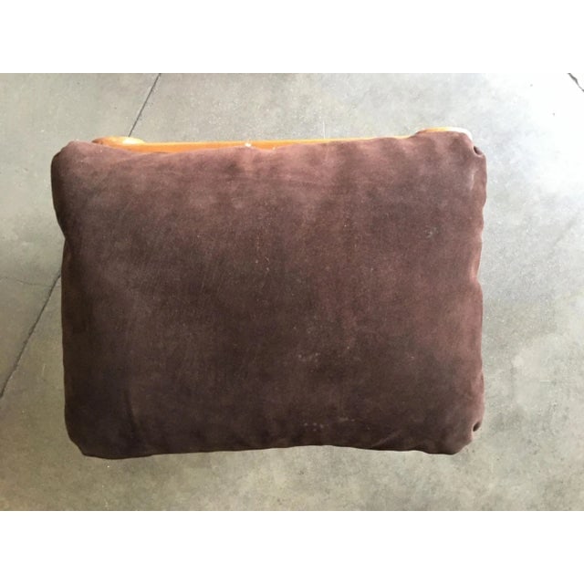 1980s Neo Classic Style Walnut Stool With Brown Velvet Top - 7