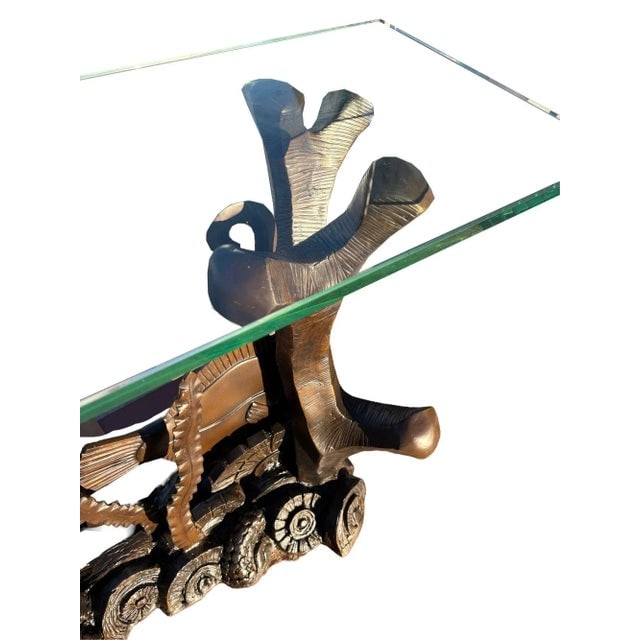 Aquatic Marcel Bouraine "Turbot" Bronze Art Deco Console Table by Phyllis Morris - 6