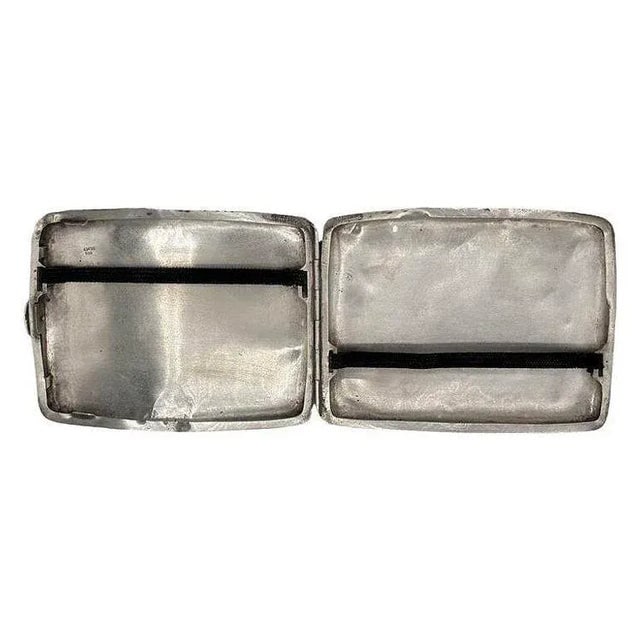 1910s Hand Etched Edwardian Sterling Silver Cigarette Case Wallet - 4