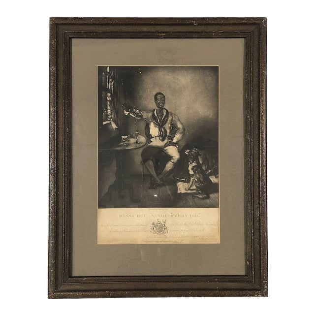 1828 Egnlish Massa Out ???Sambo Werry Dry??? Mezzotint Etching by Henry Pidding (1 of 5)