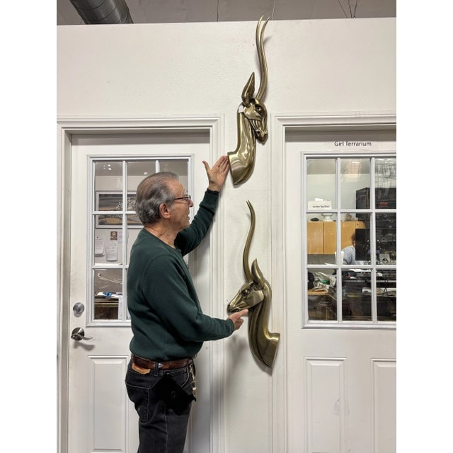 Modernist Anodized Aluminum Gazelle Wall Sculpture by Pendergast - a Pair - 7