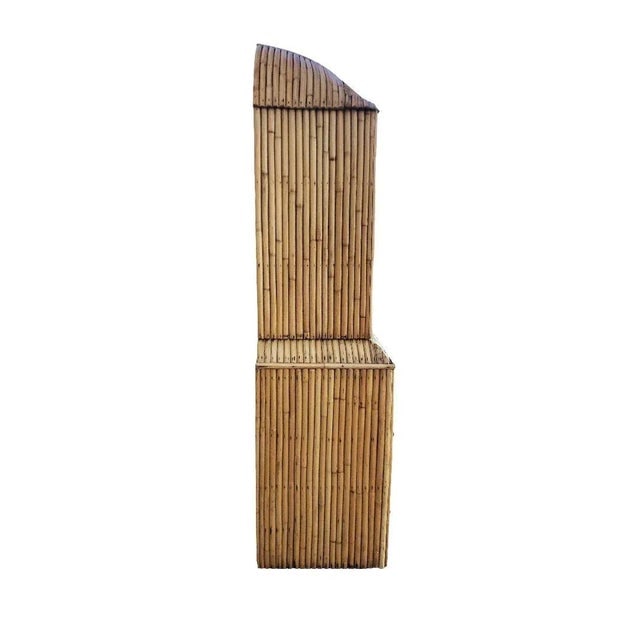 1930s Restored Rare Art Deco Waterfall Rattan & Mahogany Dresser/Bookcase Hutch - 6