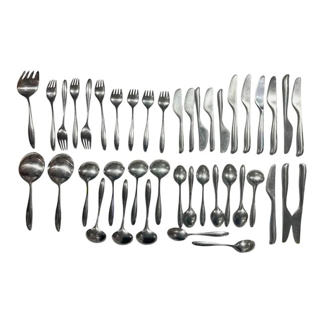 1950s Don Wallace for Lauffer Design 2 Stainless Steel Set of 42 (1 of 12)