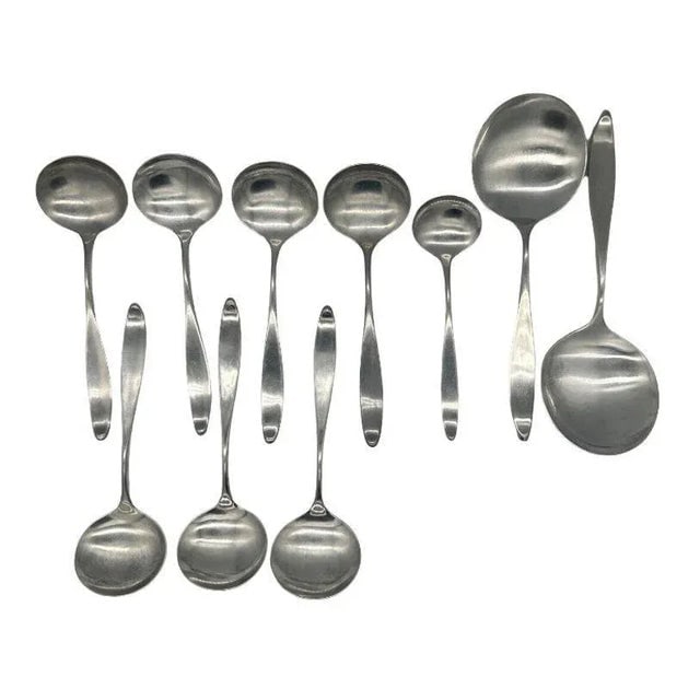 1950s Don Wallace for Lauffer Design 2 Stainless Steel Set of 42 - 8