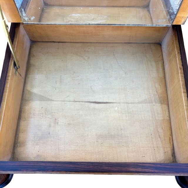 Early 20th Century French Art Deco Flip Top Madagascar Rosewood & Brass Dressing Table Vanity - 7