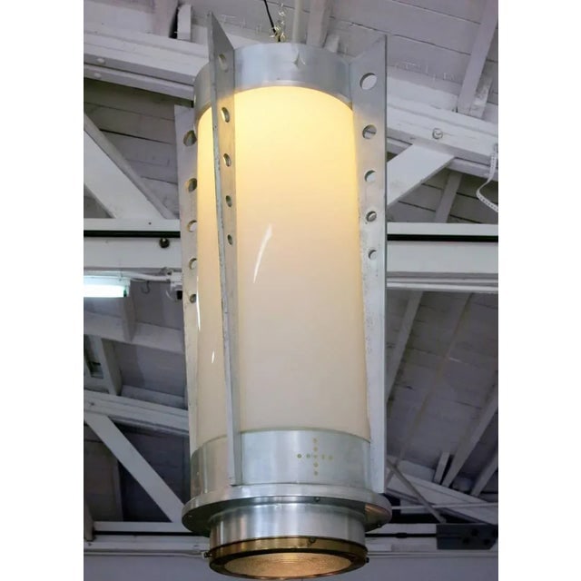 Mid-Century Aluminum Cylinder Pendant Circa 1960, Pair - 2