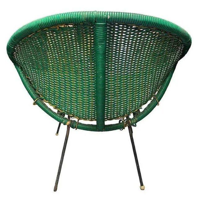 1950s Mid-Century Modern Green Saucer Patio Chairs - Set of 2 - 5