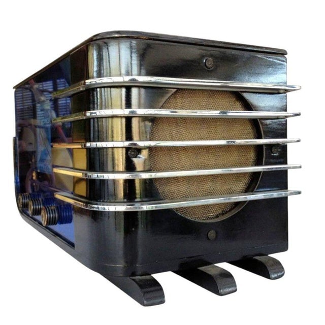1936 Sparton Model 557 "Sled" Cobalt Glass Deco Radio by Walter Dorwin Teague - 5