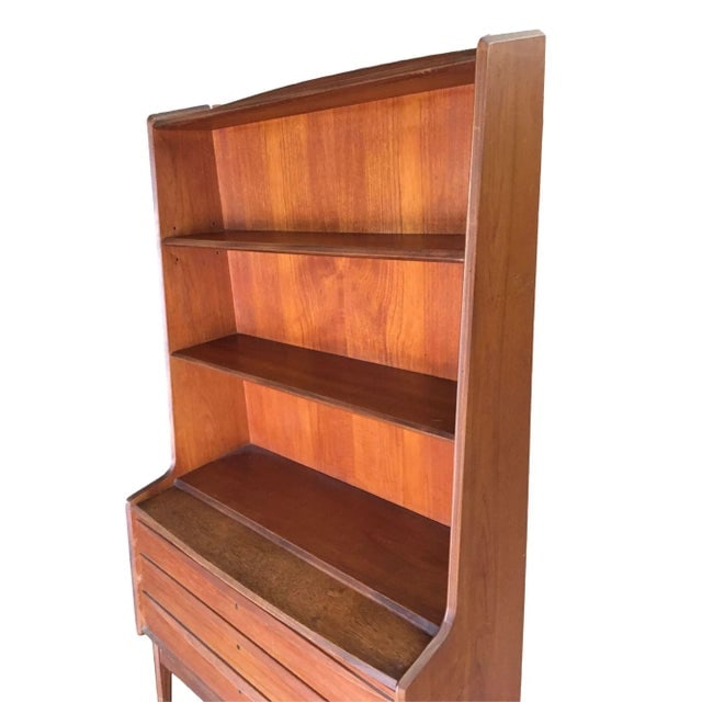 Danish Modern Teak Bookcase Cupboard Display Cabinet with Locks - 5