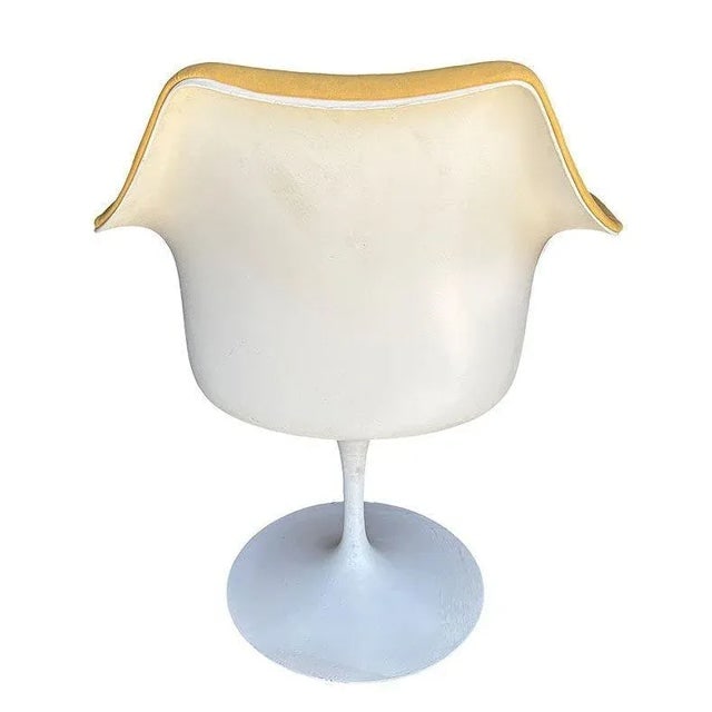 Eero Saarinen Yellow Leather Tulip Arm Chair Pedestal Collection by Knoll - 6