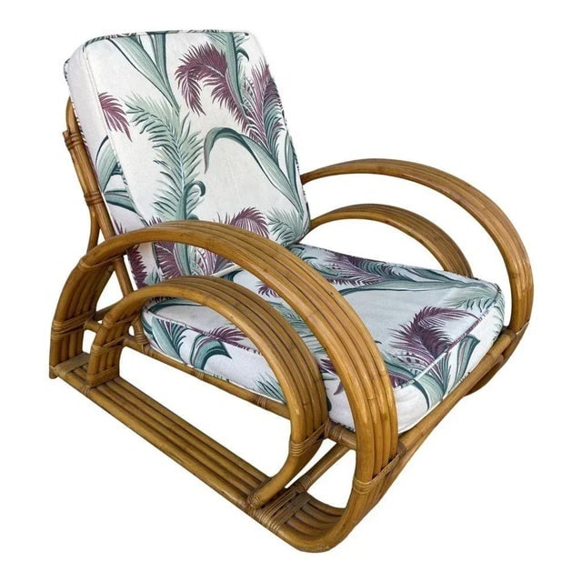 1950s Restored Double Tear Drop Stacked Rattan Lounge Chair Sofa Livingroom Set- 6 Pieces - 3
