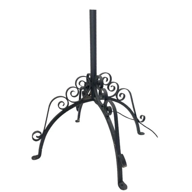 1920s French Victorian Iron Candelabra Converted Floor Lamp - 3