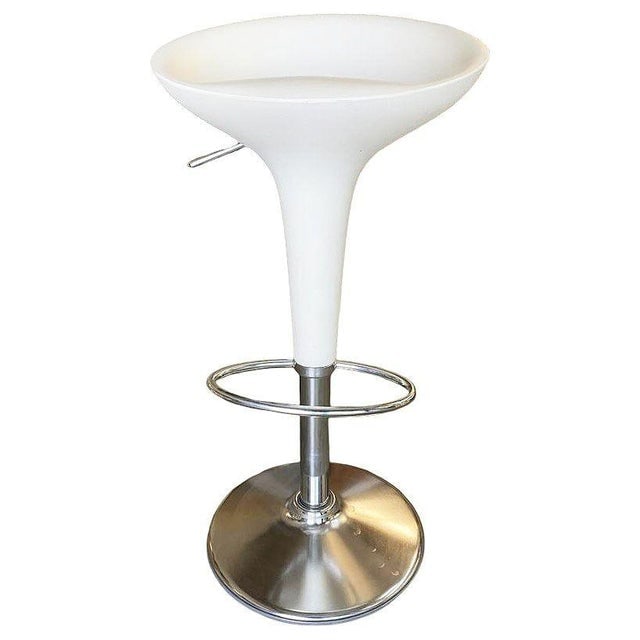 Philippe Starck Style White Modernist Stool and Table Set - 2