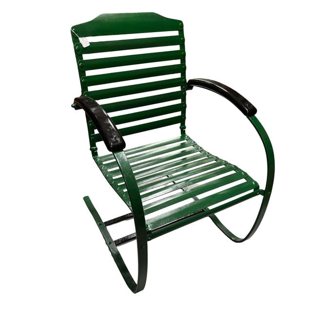Mid-Century Steel Springer Rocking Outdoor Patio Chairs - A Pair - 4
