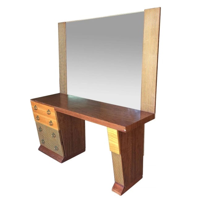 1950s Bespoke Asymmetrical Mid-Century Night Stand & Vanity Bedroom Set of 3 - 4