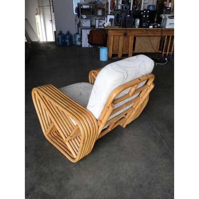 1940s Restored Paul Frankl Six-Strand Rattan Sofa and Lounge Chair Set - 7