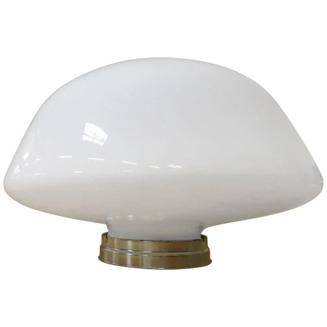 1930s Large Art Deco School House Milk Glass Ceiling Mounted Globe With Fitter - 2