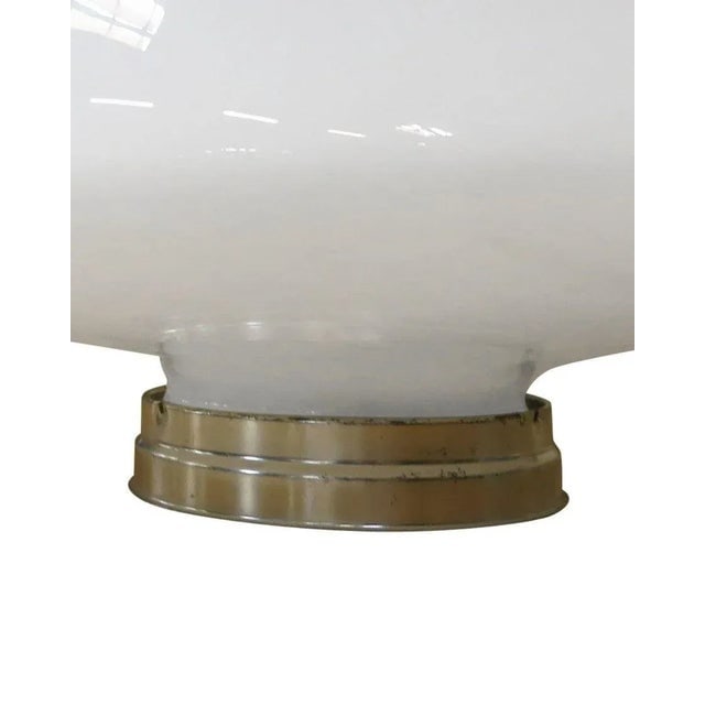 1930s Large Art Deco School House Milk Glass Ceiling Mounted Globe With Fitter - 5