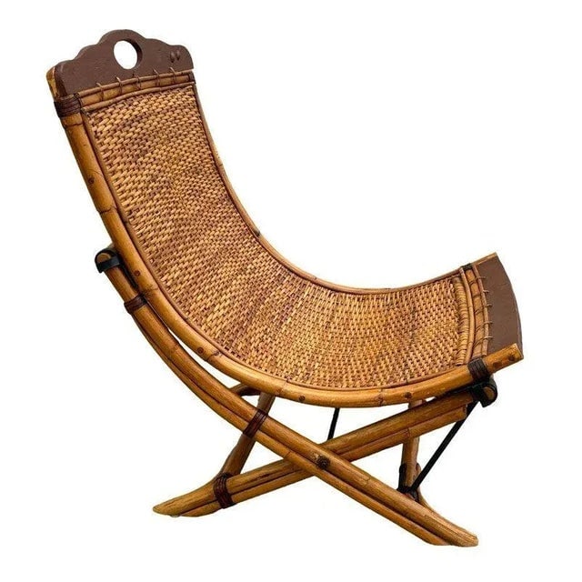 Early 20th Century English Folding Veranda Bamboo Garden Chair - 3