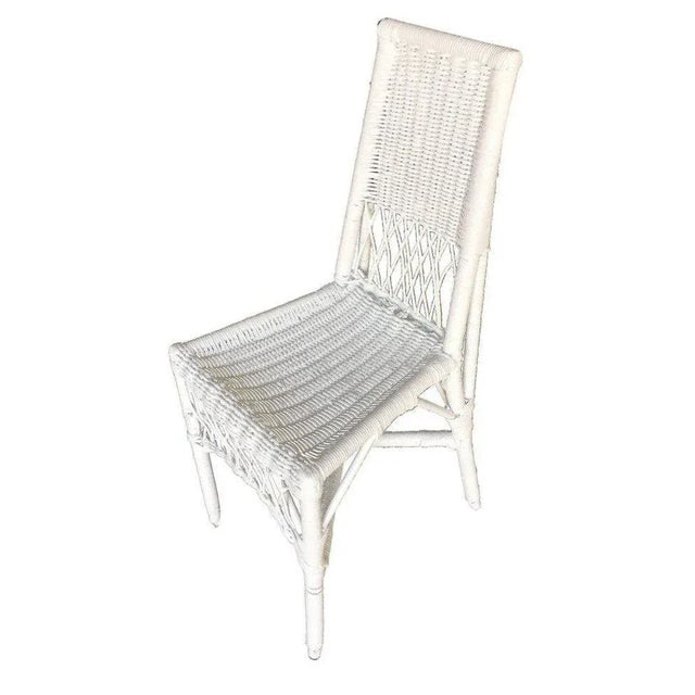 1950s Restored Shabby Chic Wicker & Rattan Secretary Desk With Chair Set - 3