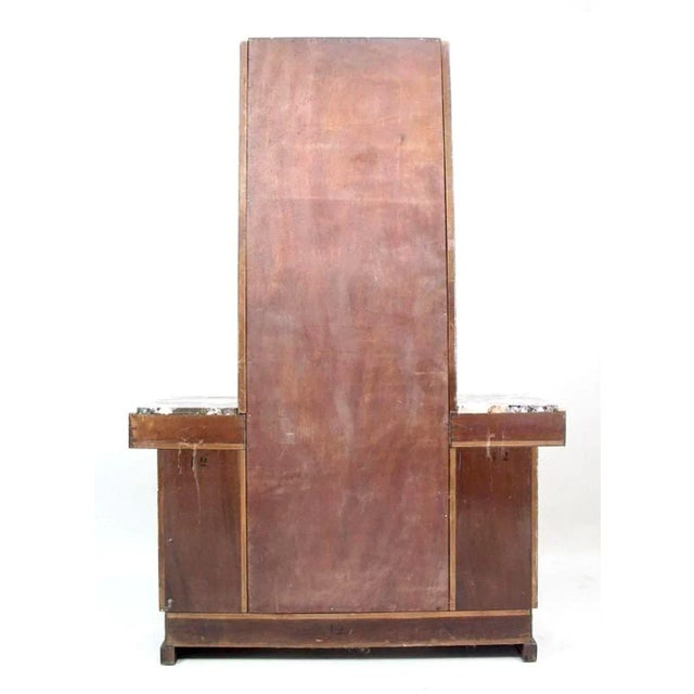 1930s Art Deco Donald Deskey Style Palisander Wood and Marble Vanity W/ Full Mirror - 4