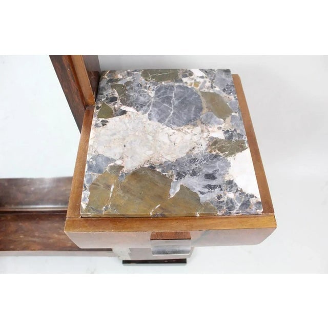 1930s Art Deco Donald Deskey Style Palisander Wood and Marble Vanity W/ Full Mirror - 5