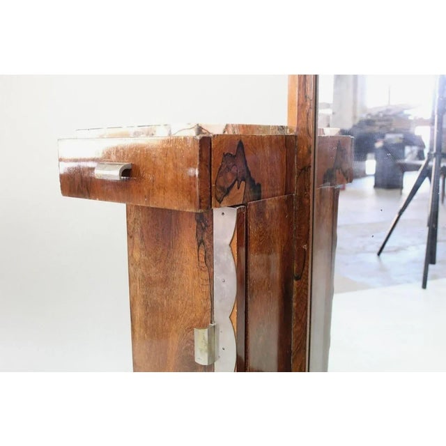 1930s Art Deco Donald Deskey Style Palisander Wood and Marble Vanity W/ Full Mirror - 6