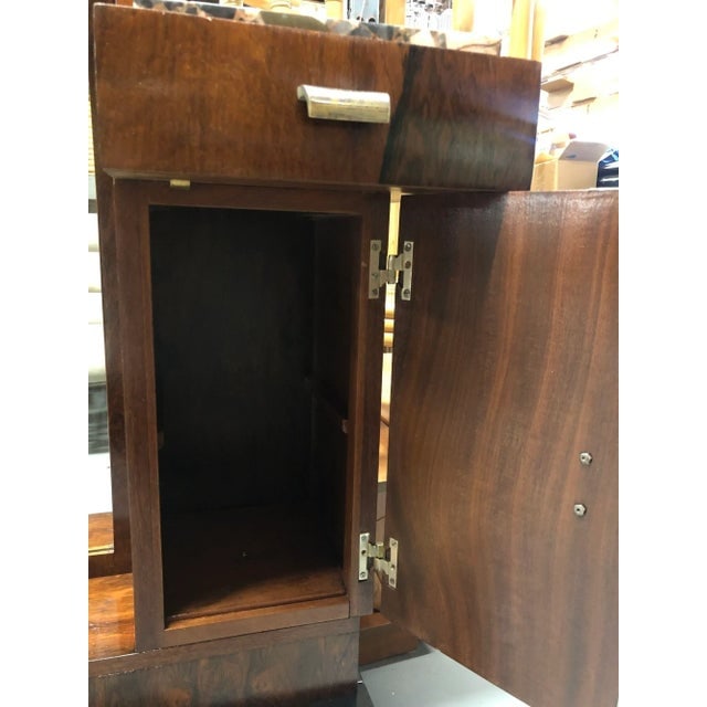 1930s Art Deco Donald Deskey Style Palisander Wood and Marble Vanity W/ Full Mirror - 8
