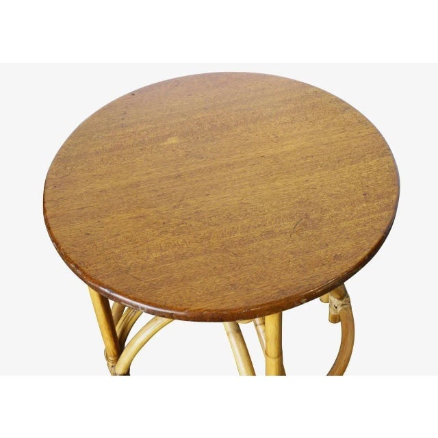 1950s Restored Vintage Five Strand Hour Glass Rattan Coffee Table - 5