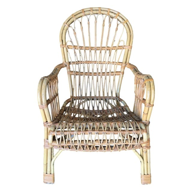 Restored Franco Albini Style Stick Reed Rattan Lounge Chair - 2