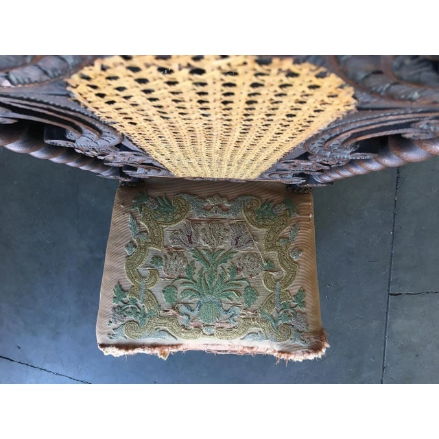 Victorian Hand Carved Oak Gothic Revival Side Throne Chair - 9