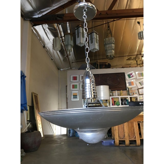 Aluminum Art Deco Saucer Ceiling Pendant Lamp - 2