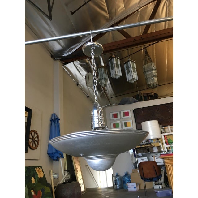 Aluminum Art Deco Saucer Ceiling Pendant Lamp - 3