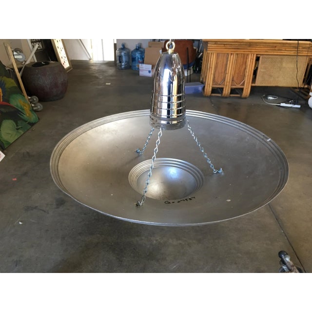 Aluminum Art Deco Saucer Ceiling Pendant Lamp - 4