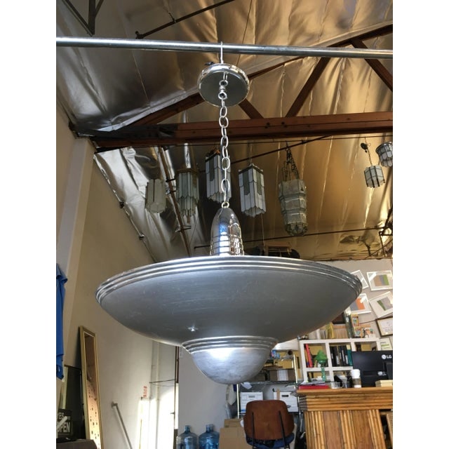Aluminum Art Deco Saucer Ceiling Pendant Lamp - 6