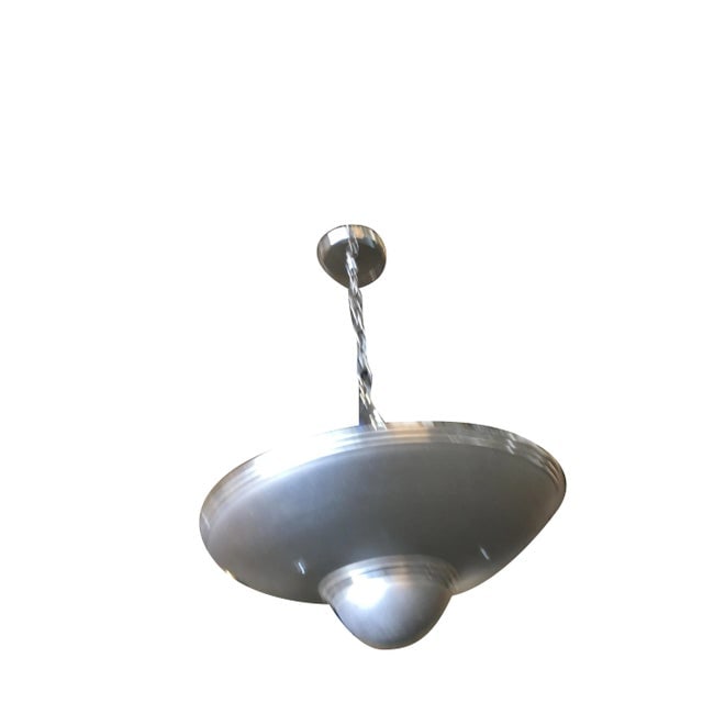 Aluminum Art Deco Saucer Ceiling Pendant Lamp - 7
