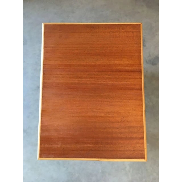 1950s Restored Large 1-Strand Rattan "Hour Glass" Cocktail Side Table with Wood Top - 7