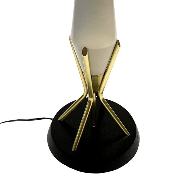 1950s Mid Century Googie Table Lamp With Spun Fiberglass Shade - 5