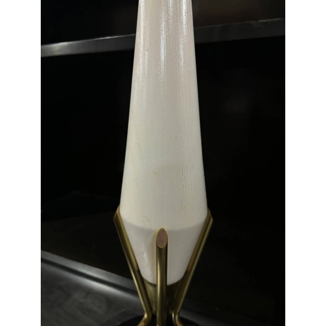 1950s Mid Century Googie Table Lamp With Spun Fiberglass Shade - 6
