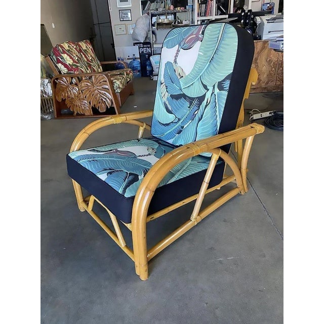 Restored "40s Transition" 2-Strand Adjustable Back Rattan Lounge Chair, Pair - 4