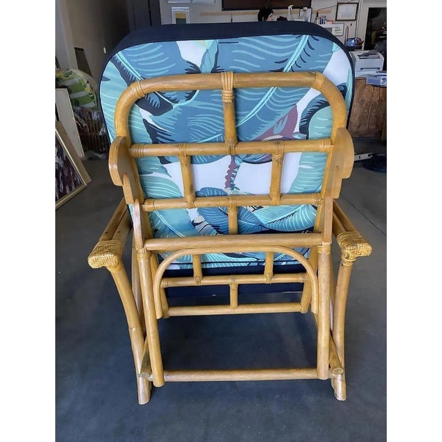 Restored "40s Transition" 2-Strand Adjustable Back Rattan Lounge Chair, Pair - 5