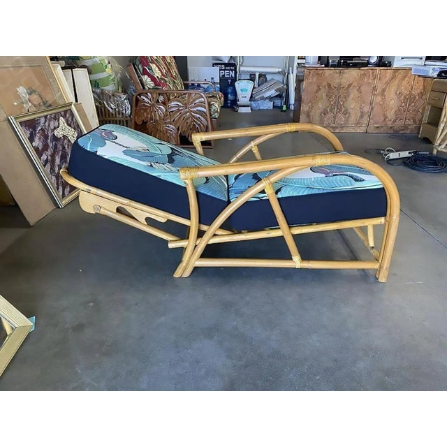 Restored "40s Transition" 2-Strand Adjustable Back Rattan Lounge Chair, Pair - 6