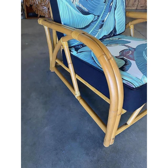 Restored "40s Transition" 2-Strand Adjustable Back Rattan Lounge Chair, Pair - 7