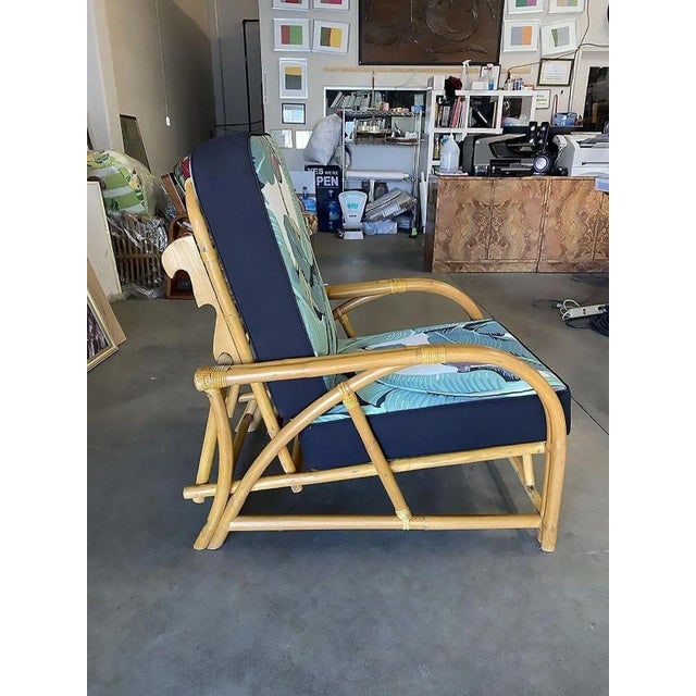Restored "40s Transition" 2-Strand Adjustable Back Rattan Lounge Chair, Pair - 8