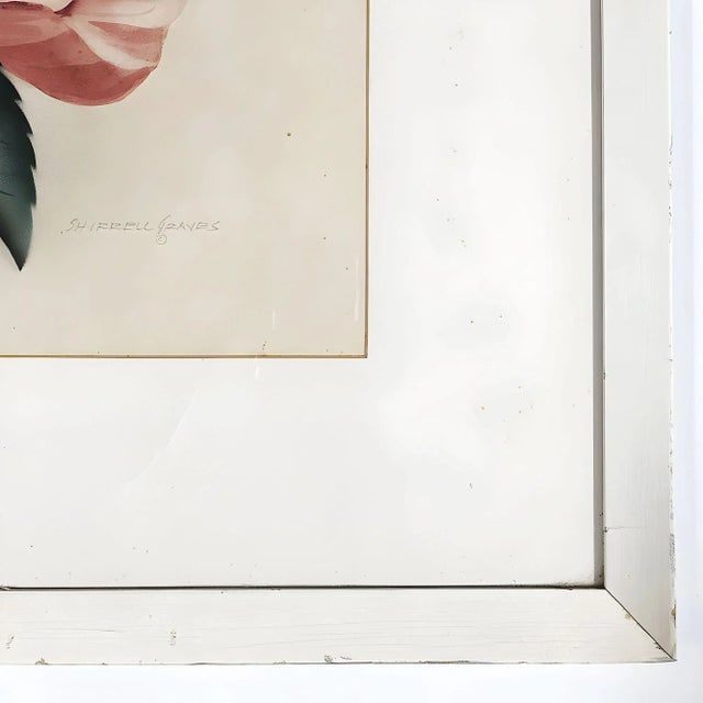 Pink Hibiscus Watercolor Painting on Paper Signed by Shirrell Graves, Framed - 4